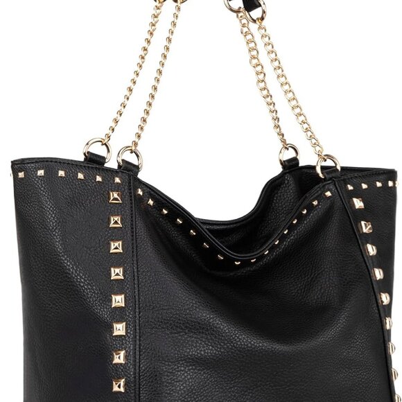 Large Vegan Leather Tote Bag Women Oversized Travel Work Shopping - Picture 1 of 6